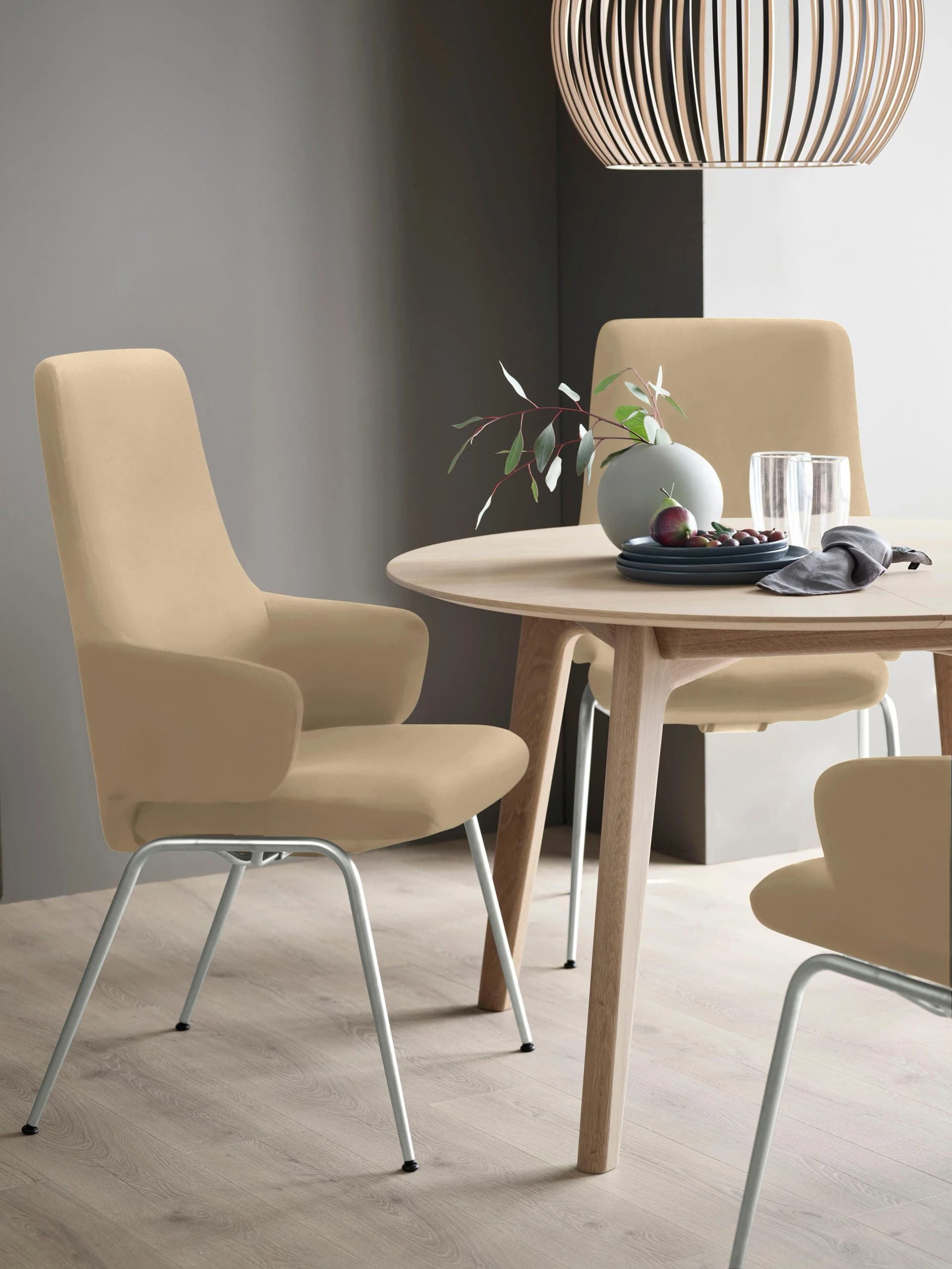 STRESSLESS Laurel Polsterstuhl Beige Leder PALOMA Chrom