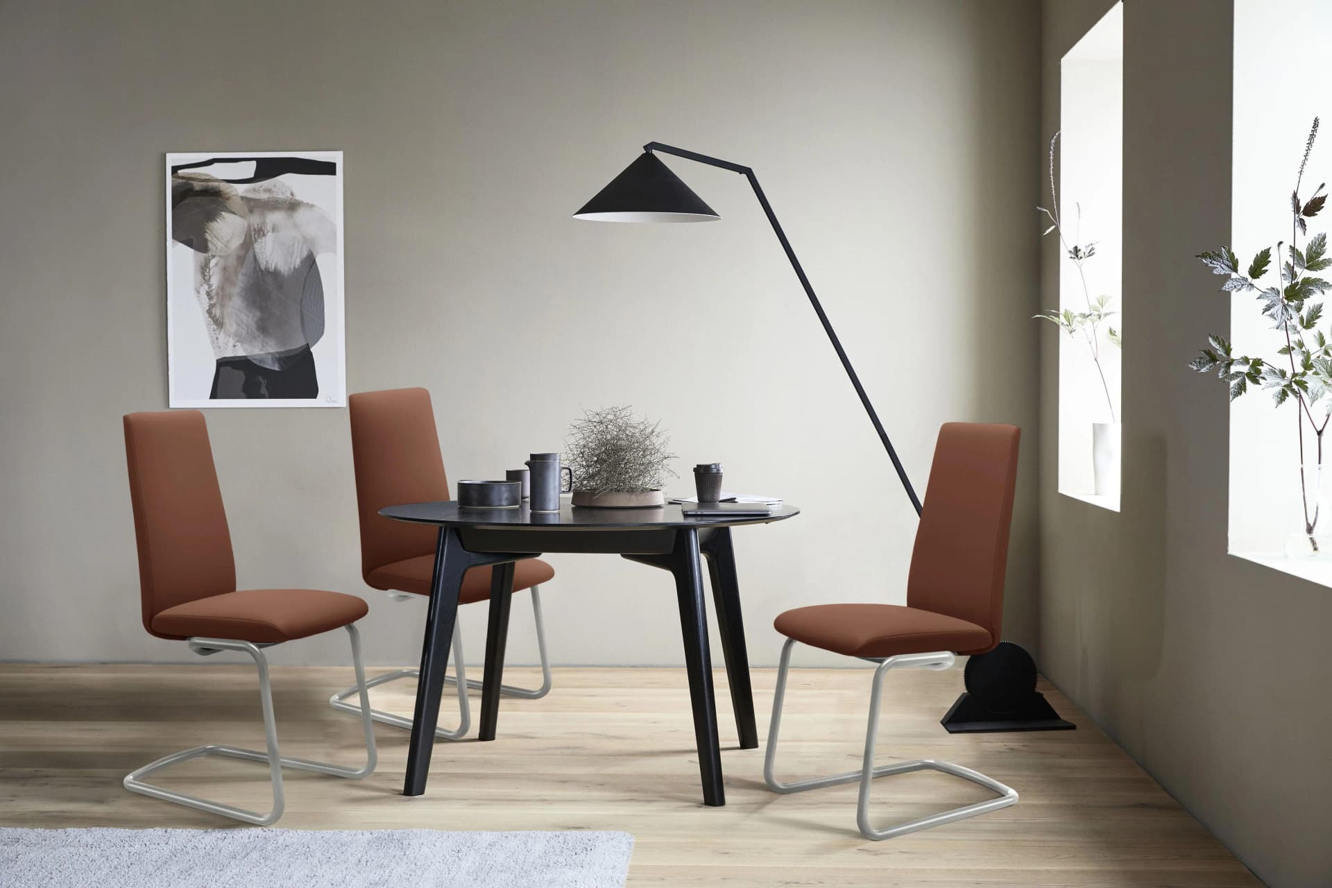 STRESSLESS Laurel Polsterstuhl Leder copper PALOMA Chrom matt