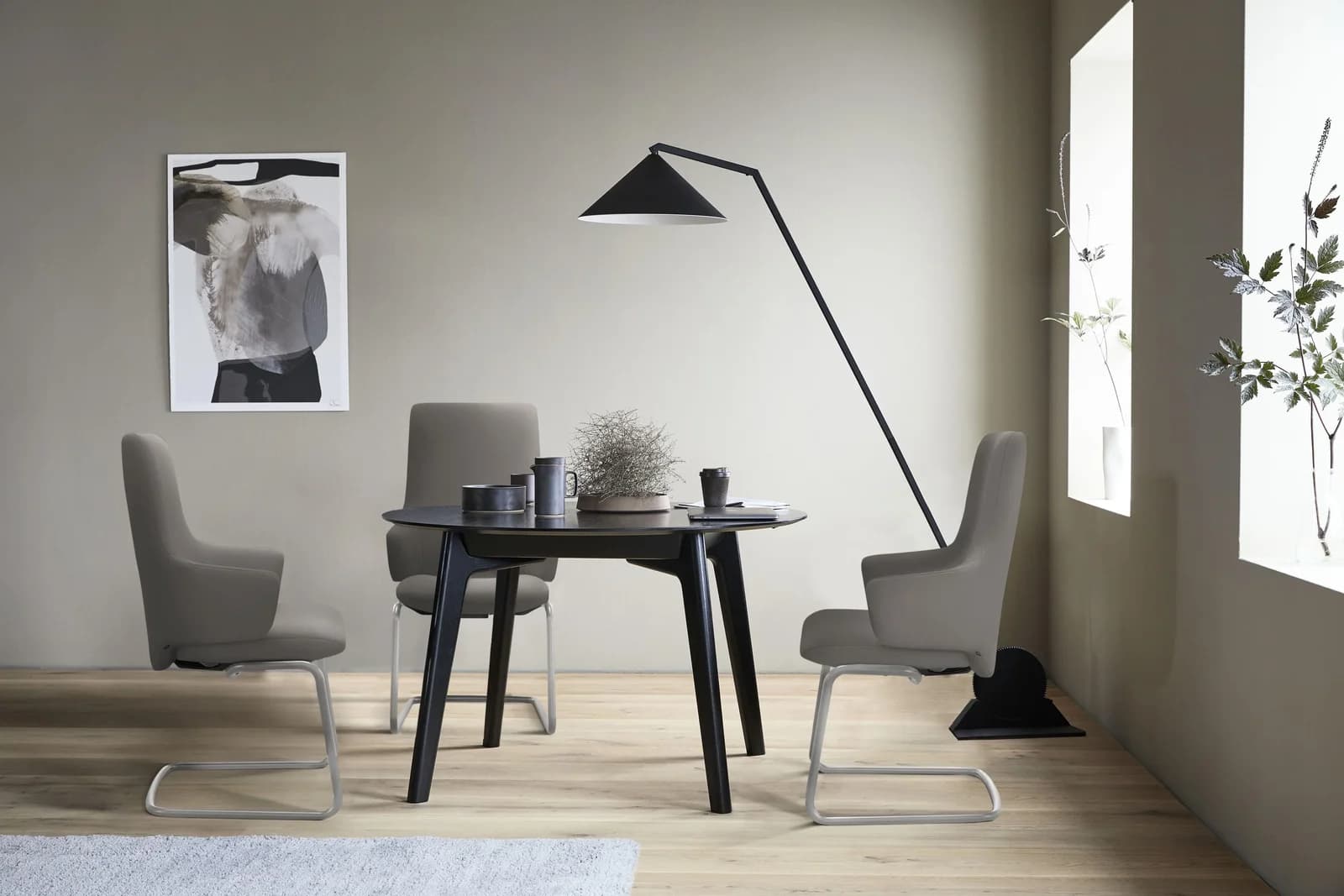 STRESSLESS Laurel Polsterstuhl Grau Leder High Back