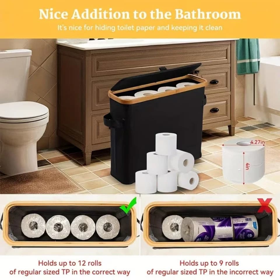 Bellaro Life Toiletten-Ersatzrollenhalter für 12 Rollen Schwarz Bambus