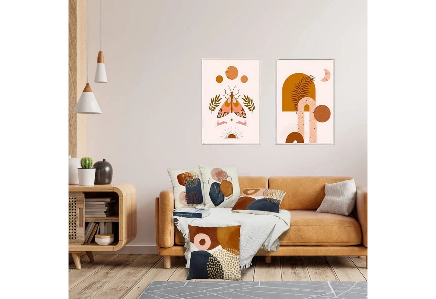 Diwzbyn Kissenbezüge 4er Set Boho Design Bunt