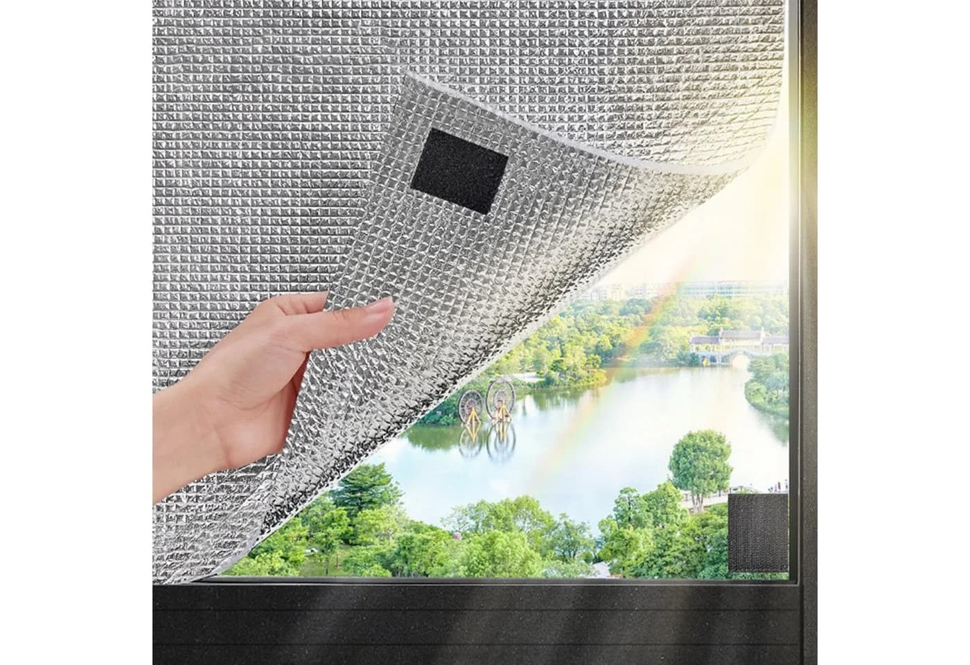 Diwzbyn Selbstklebende Aluminium-Fensterfolie Grau Sichtschutz & Wärmedämmung