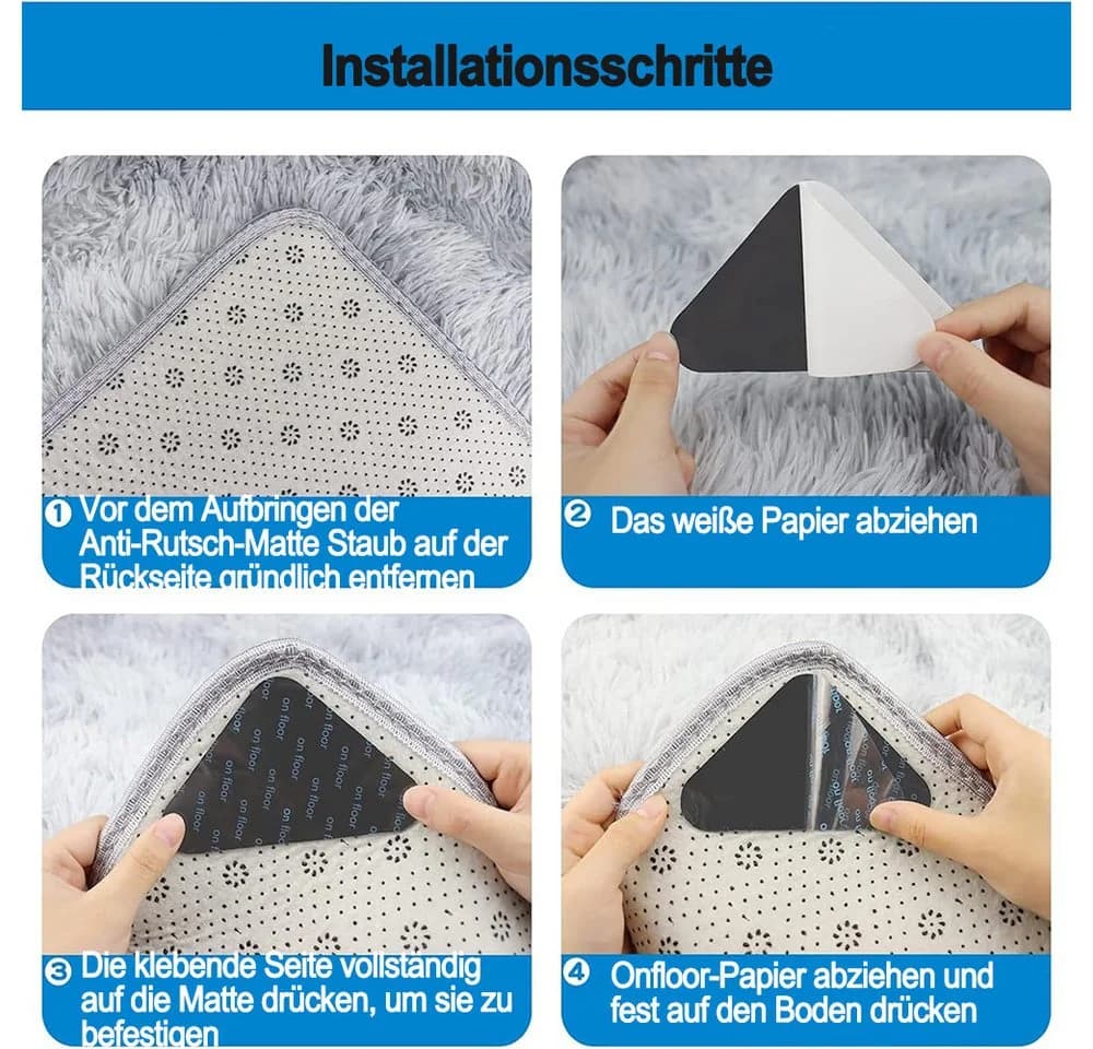 Zyronn Anti-Rutsch-Pads für Teppiche & Böden (10er Set)