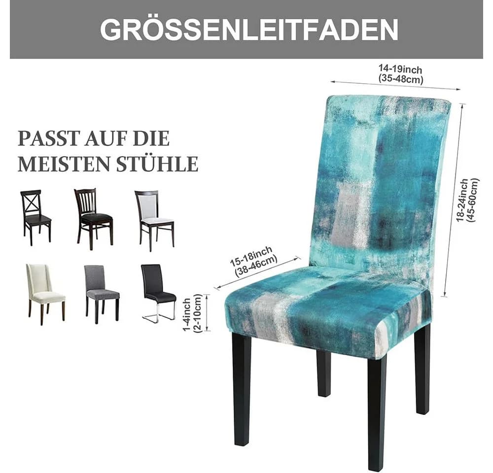Zaewry Stuhlhusse Stretch Grün Elastischer Jacquard-Bezug