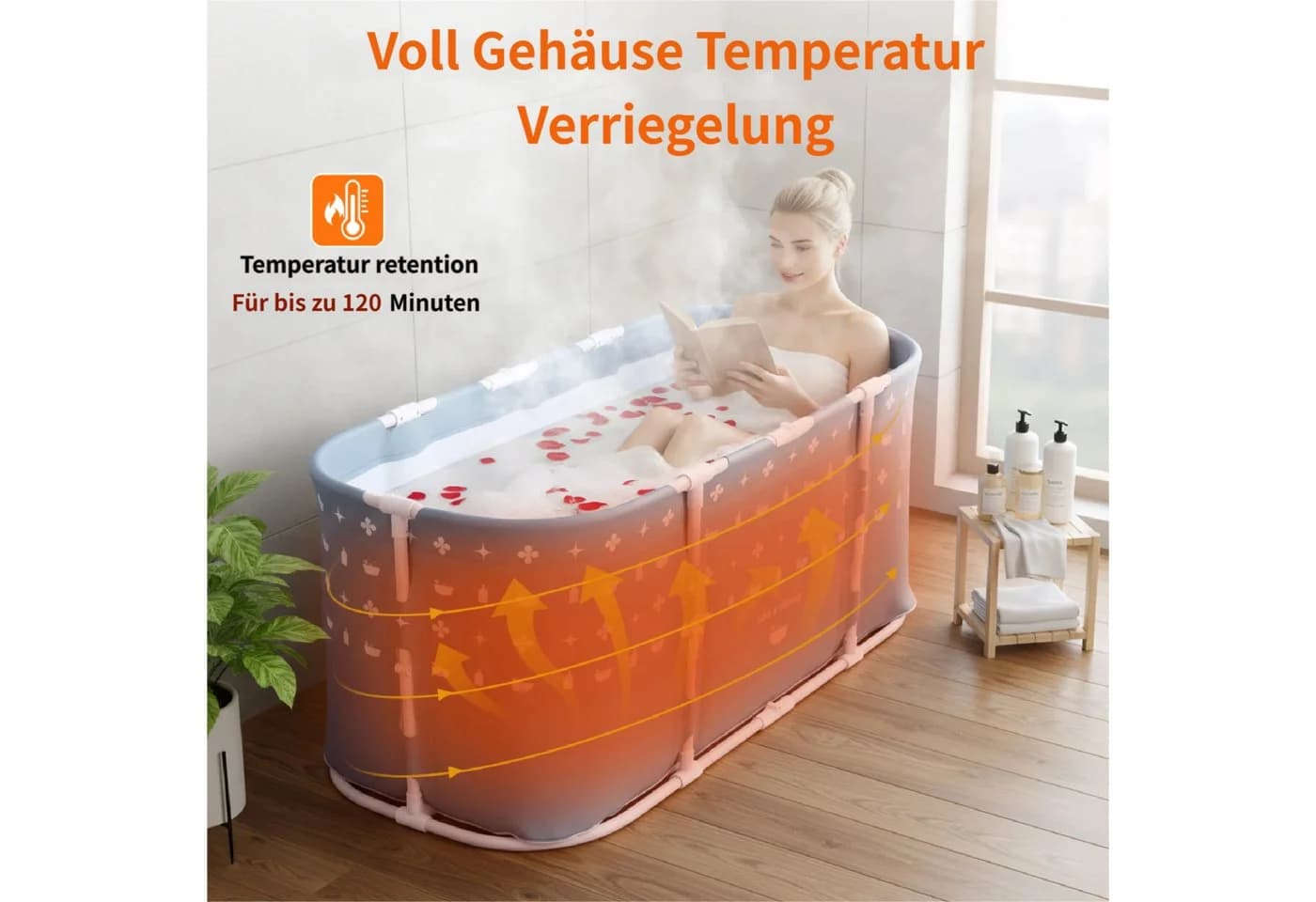 Rutaqian Faltbare Badewanne Grau PVC Tragbar