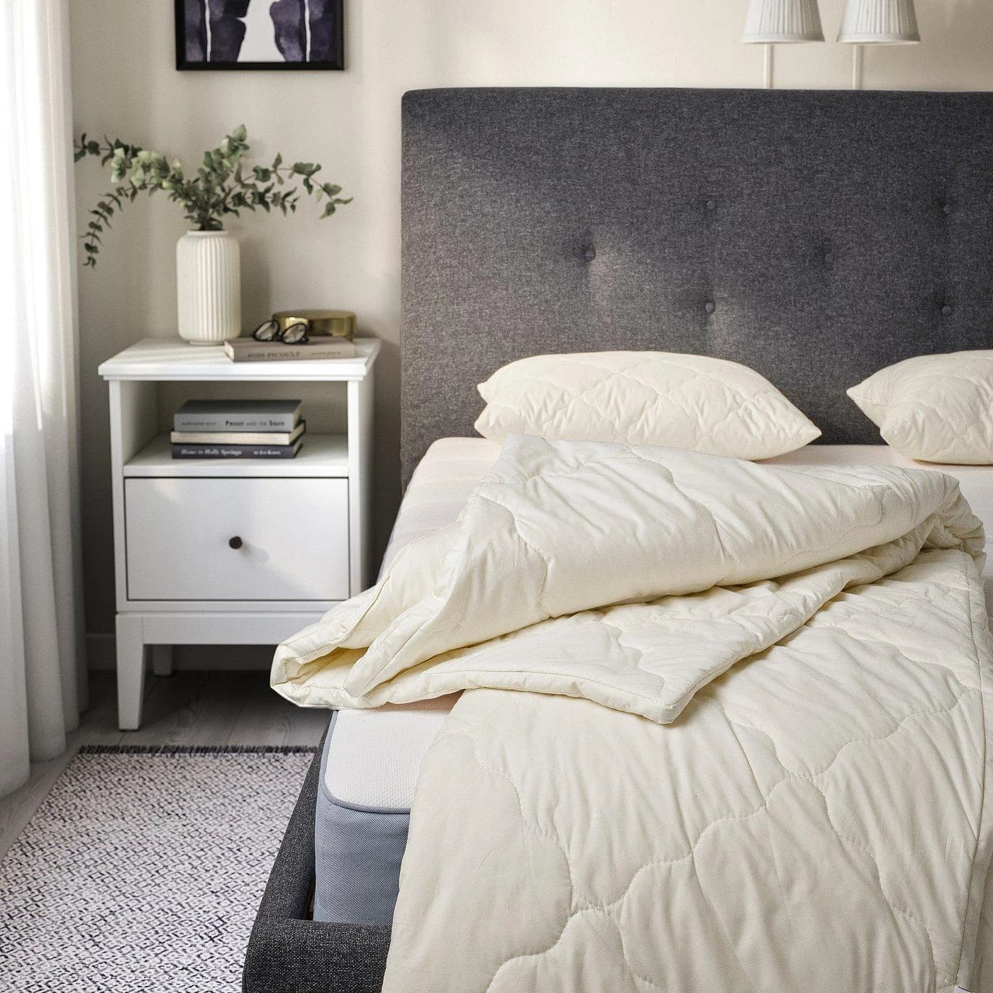 IKEA RÅDHUSVIN Decke warm, Baumwolle & Wolle, Ungefärbt