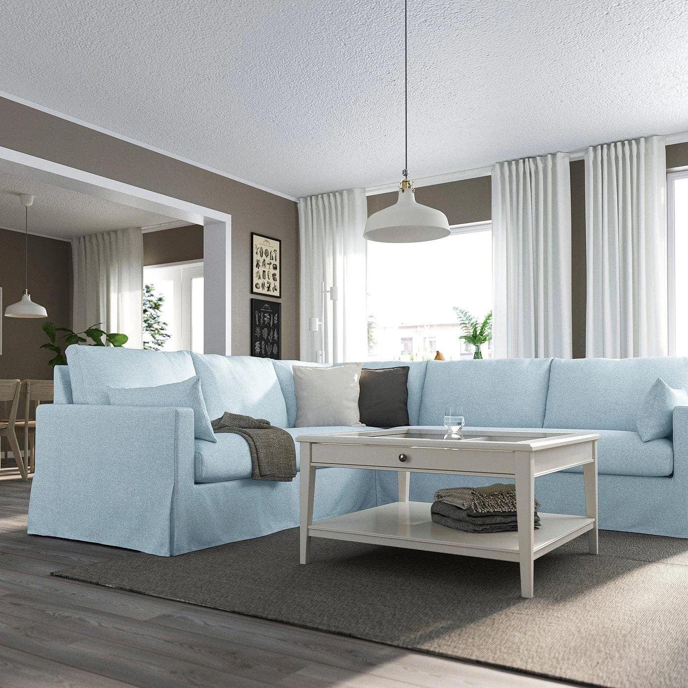 IKEA HYLTARP Ecksofa 4-sitzig Blassblau