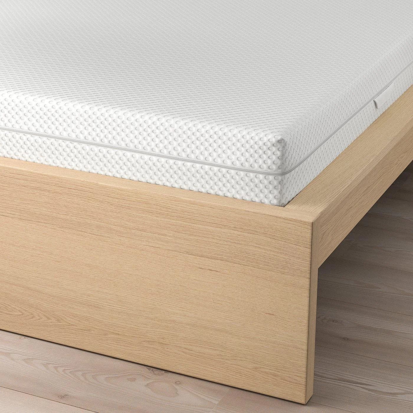 IKEA MALM Bettgestell mit Matratze Weiß Furnier