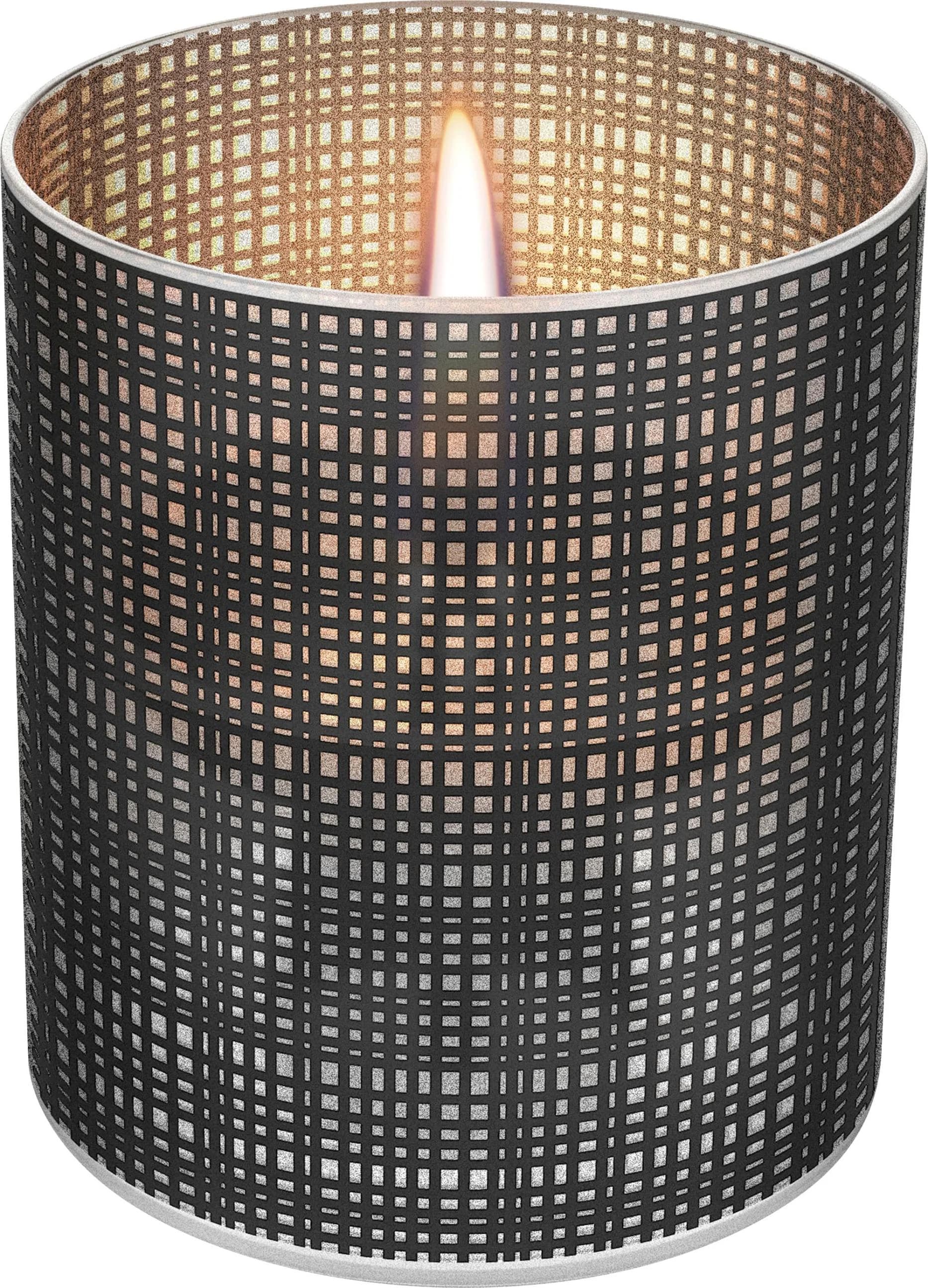 Dekorativer Tischfeuer aus Glas und Edelstahl
