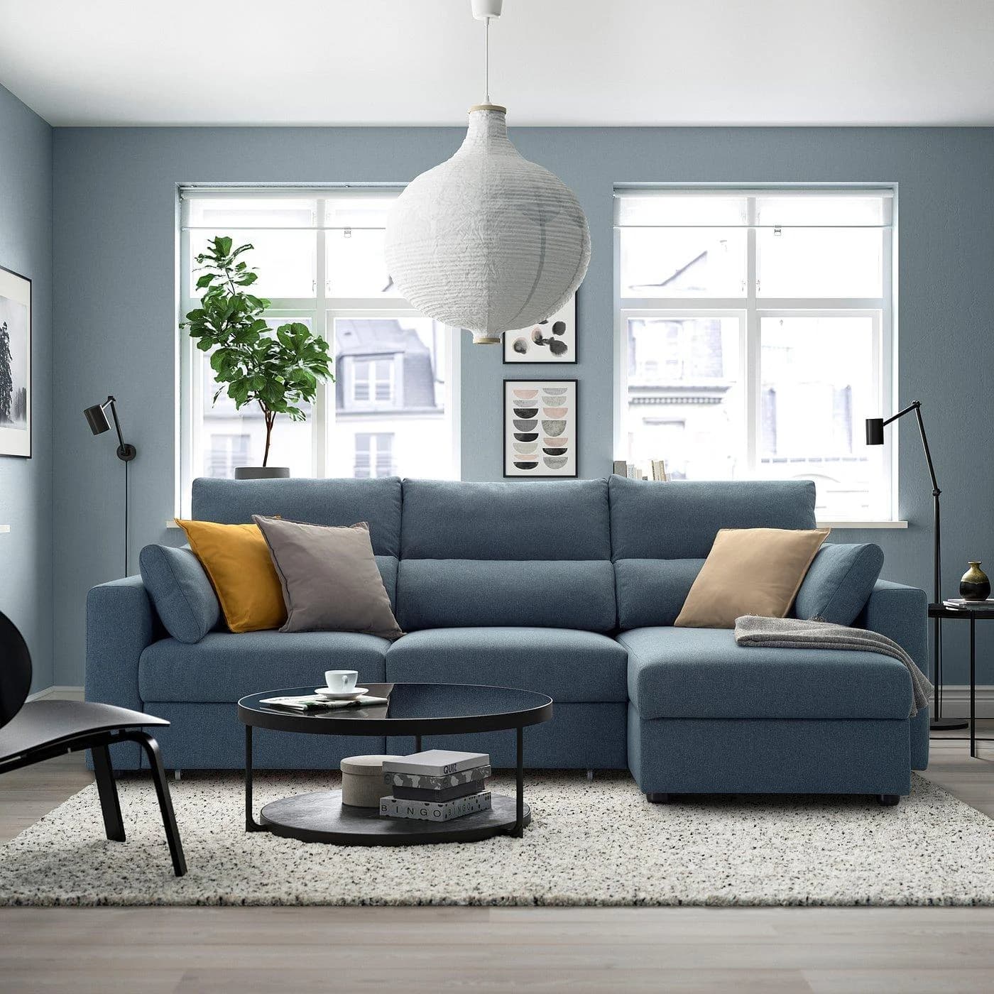 IKEA ESKILSTUNA 3er-Sofa mit Récamiere Blau