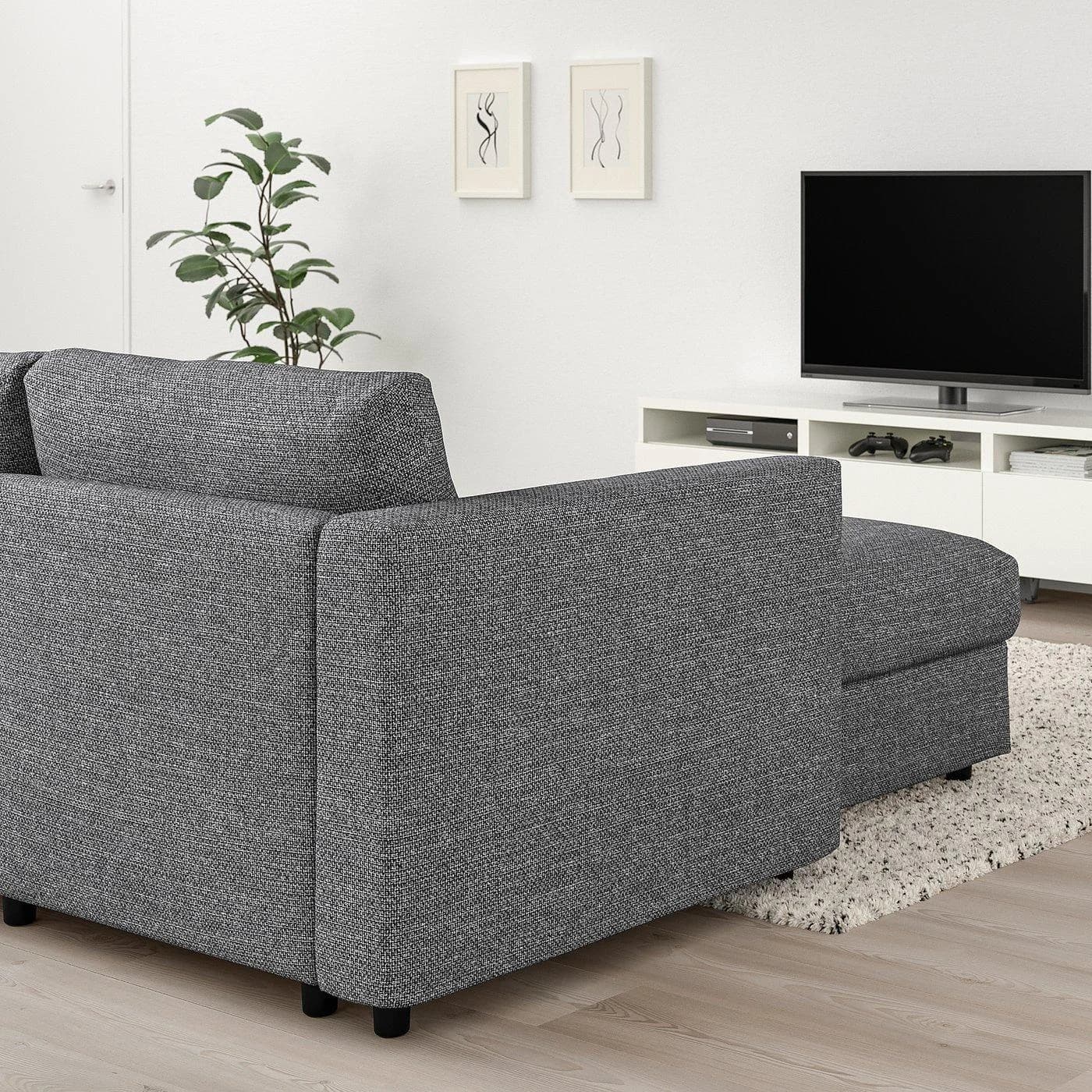 IKEA VIMLE 3er-Sofa Grau Schwarz Modernes Sofa