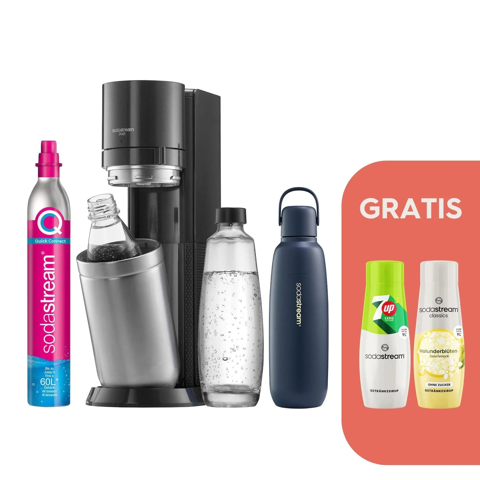 Sodastream DUO Titan Wassersprudler Bundle mit Sirup