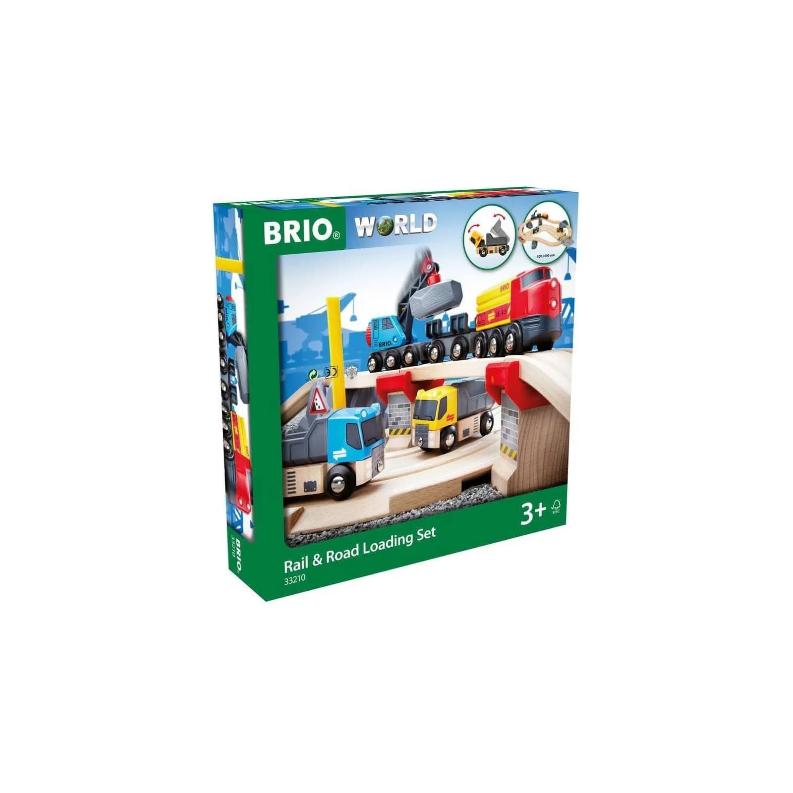 BRIO® WORLD Straßen & Schienen Steinverlade Set Holzspielzeug 32 Teile