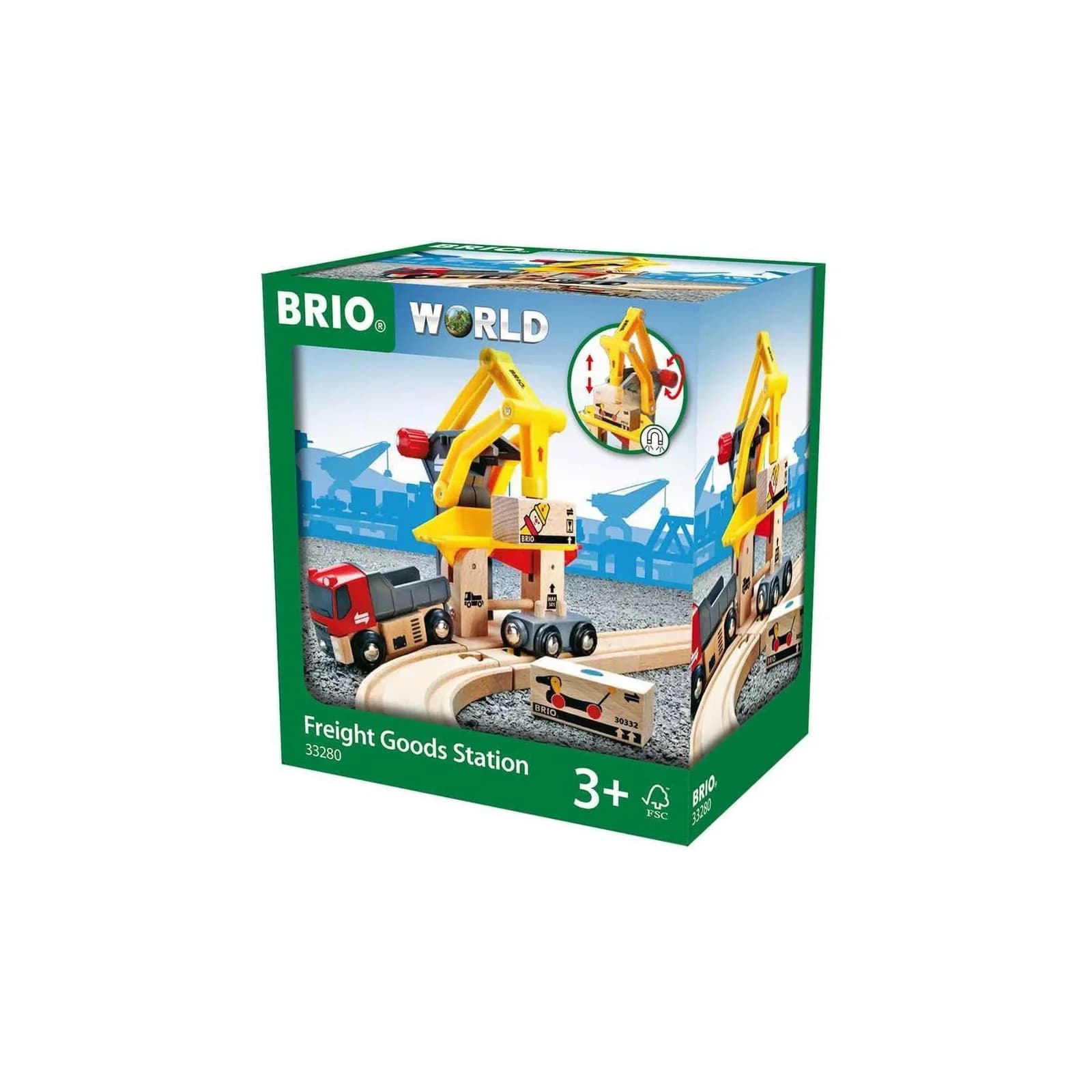 BRIO® WORLD Frachtverladestation mit Magnetarm und Waggon