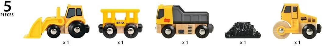 BRIO Baustellenfahrzeuge Set 3-tlg. Kipper Walze Bagger m. Anhänger