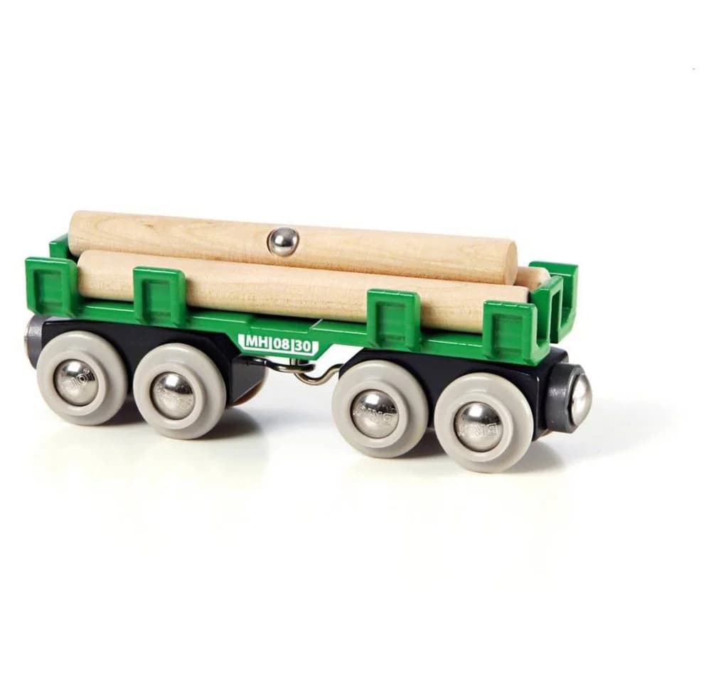 BRIO Spielzeugeisenbahn Waggon mit Holzladung und Magnetfracht