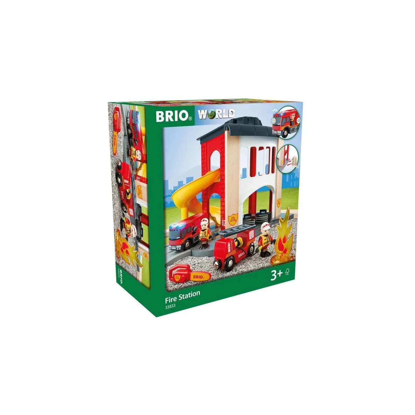 BRIO WORLD Große Feuerwehrstation mit Einsatzfahrzeug Bunt