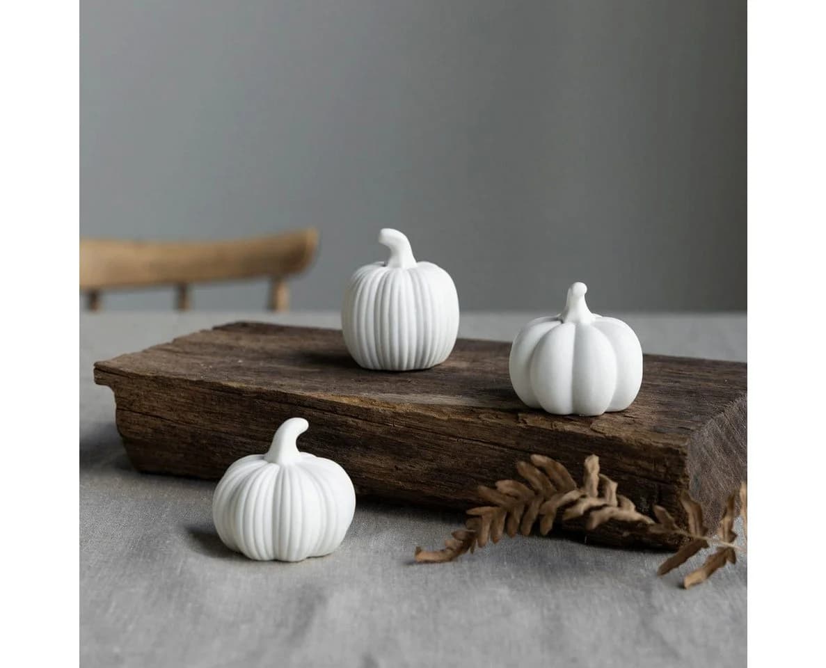 Storefactory Keramikkürbis Hagsten Weiß Herbstdeko