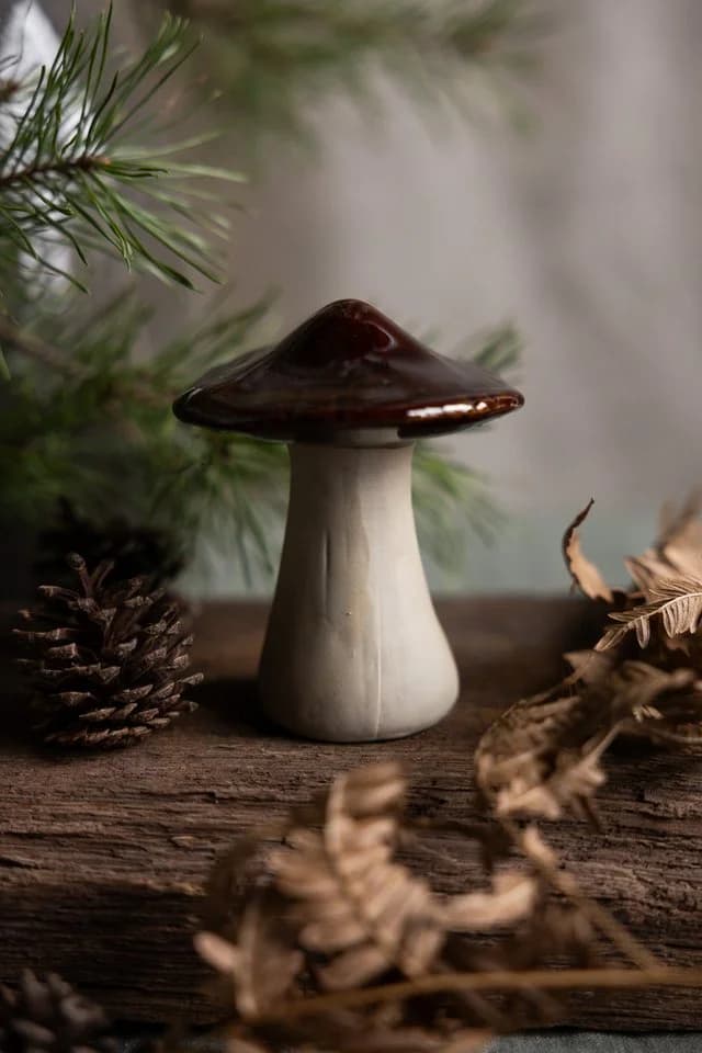 Storefactory Dekofigur Pilz Skogsby Keramik Glasiert Beige/Braun