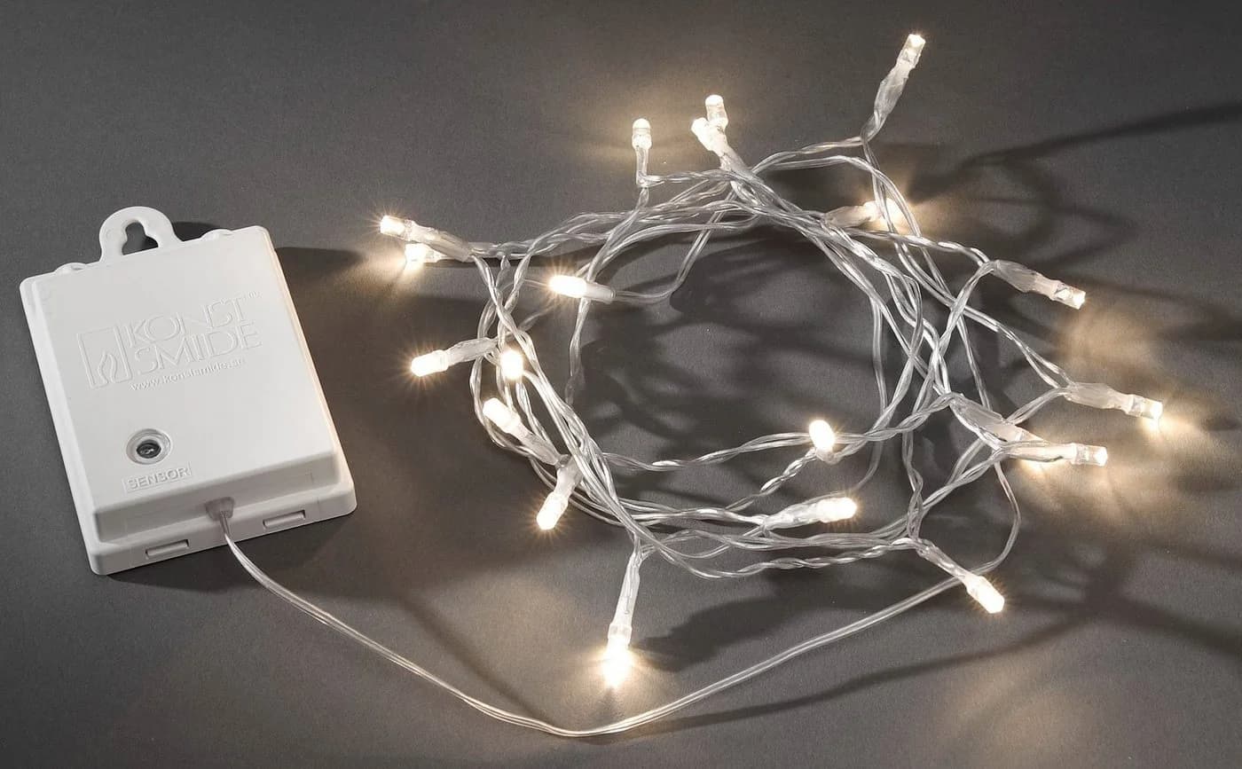 KONSTSMIDE LED-Lichterkette Weihnachtsdeko Außen 80 warmweiße LEDs transparent