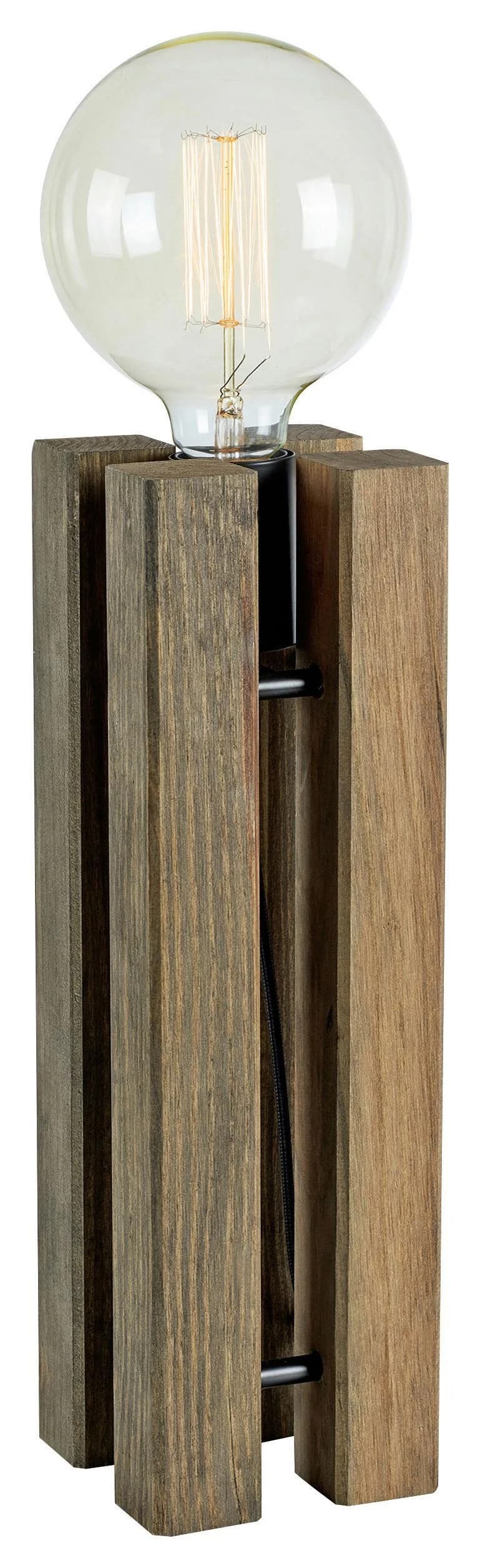 Tischleuchte Lodge Braun Holz