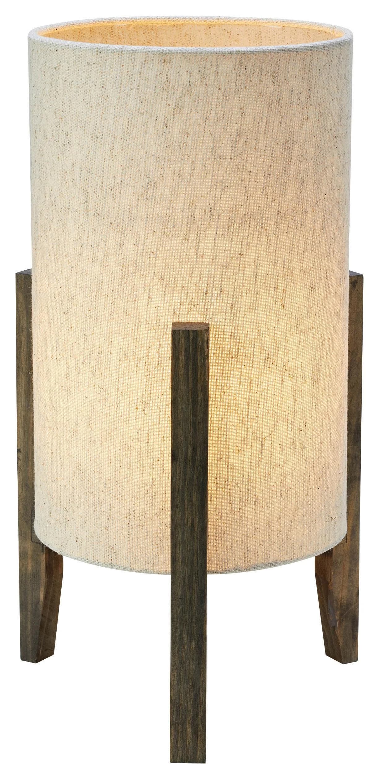 Tischleuchte Eruca Braun/Beige Holz/Leinen