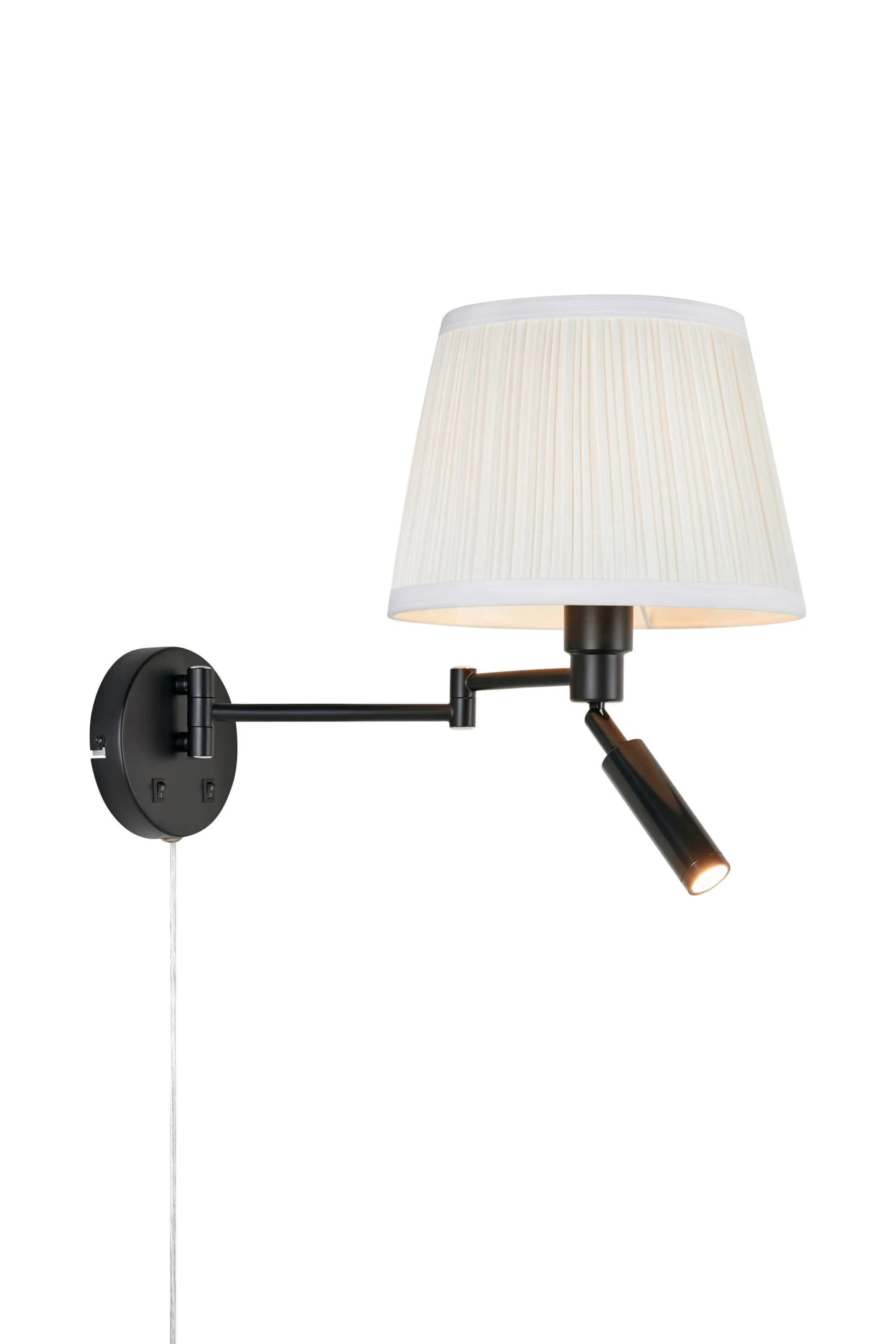 Markslöjd Wandlampe Pivot Naturweiß/Schwarz Ausladung 43 cm 2-flg.