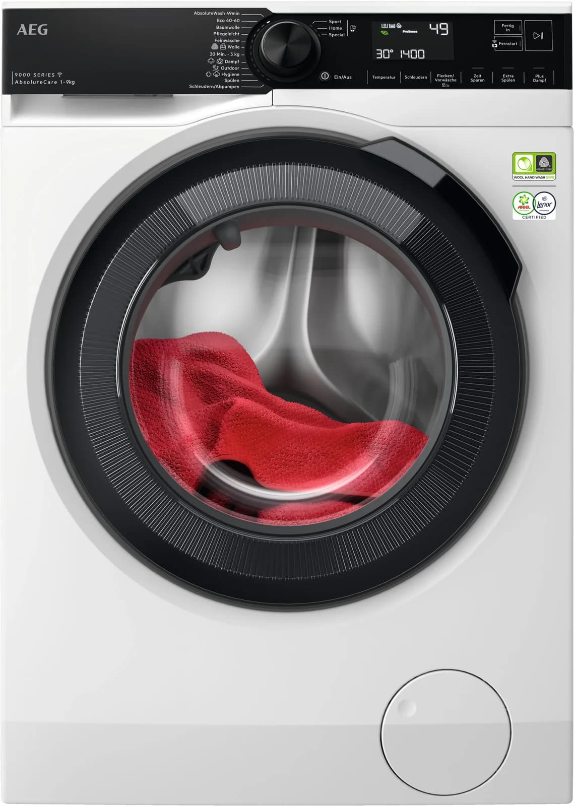 Weiße Frontlader Waschmaschine