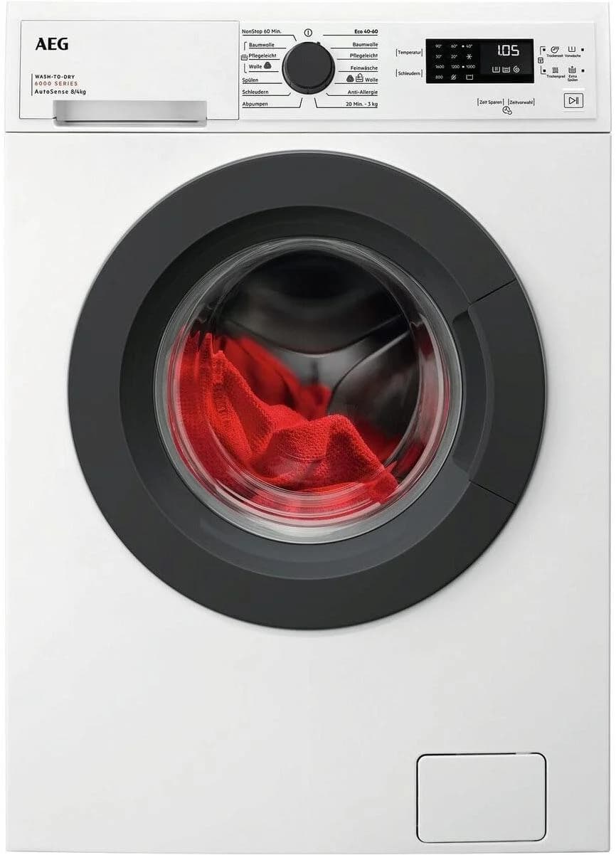 AEG Waschtrockner LWK6A50680 Silber 8 kg Waschen 4 kg Trocknen