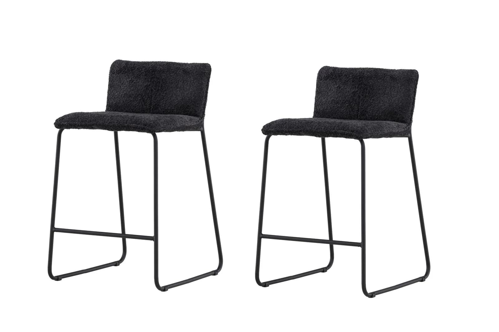 VENTURE HOME Barhocker Bisbee 2er-Set Schwarz mit Fußstütze