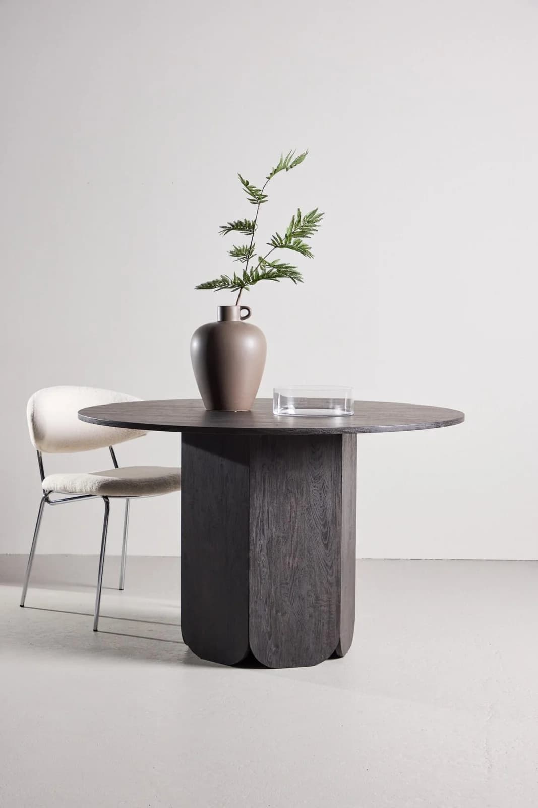 VENTURE HOME Esstisch Schwarz Rund 120cm MDF Wangengestell