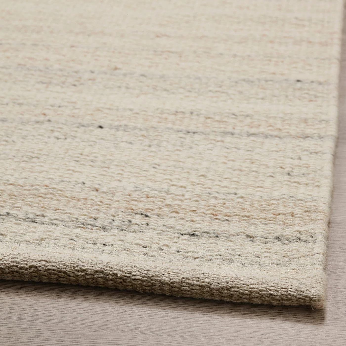 TIDTABELL Teppich flach gewebt Beige Wolle
