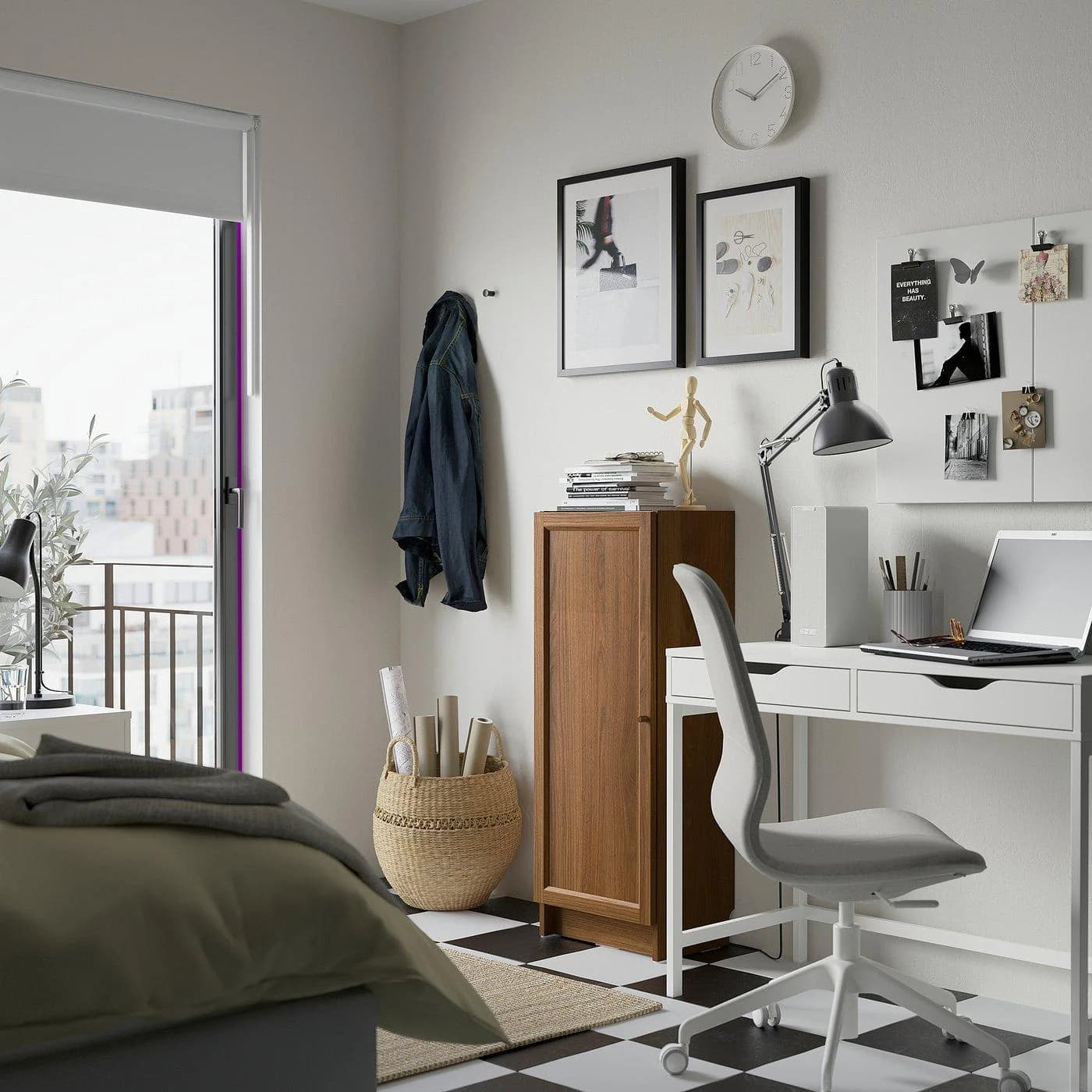 IKEA BILLY / OXBERG Bücherregal mit Tür Braun Nussbaumnachbildung