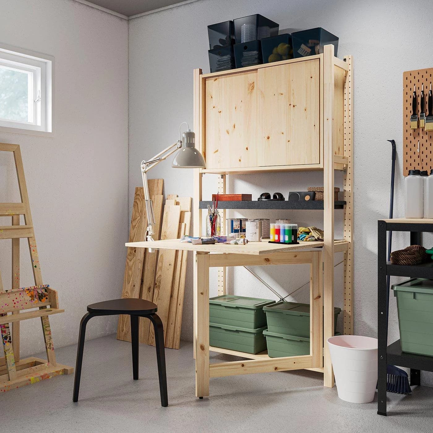 IKEA IVAR 1 Element/Klapptisch/Schiebetür Kiefer Filz
