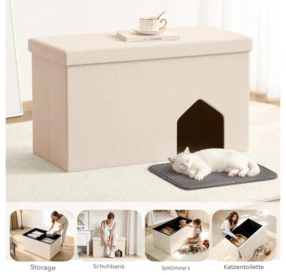 Insma Katzenschrank 3-in-1 mit Aktivkohlefilter Beige