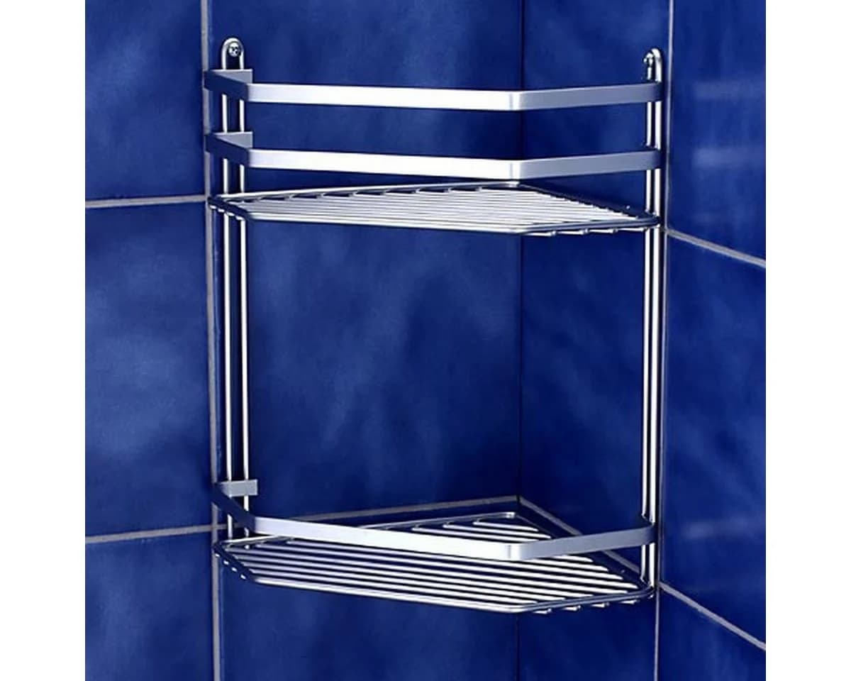 Euroshowers Duschregal Eck Satinchrom 2 Etagen