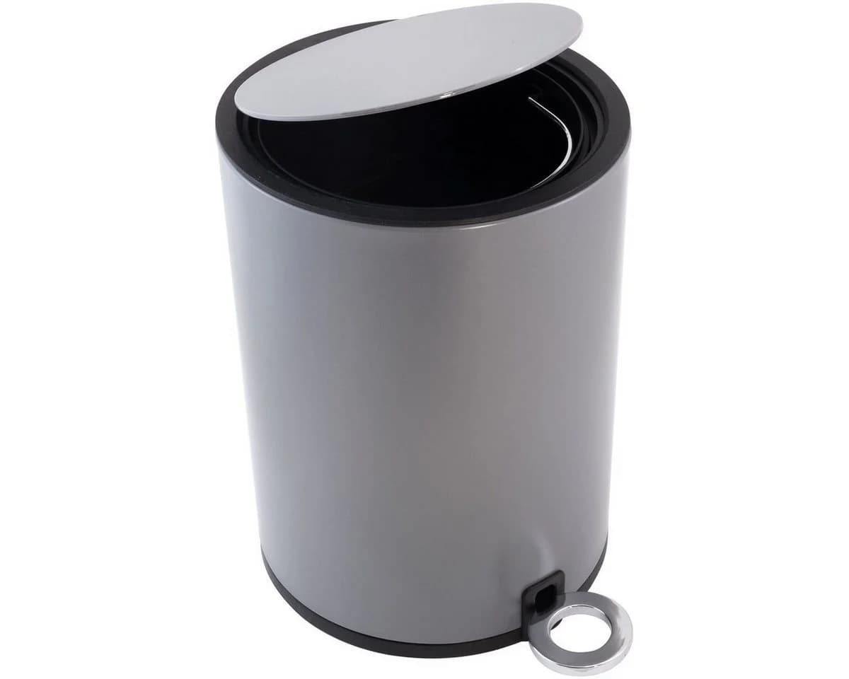 Euroshowers Kosmetikeimer Poppis Mattgrau 3 Liter mit Pedal