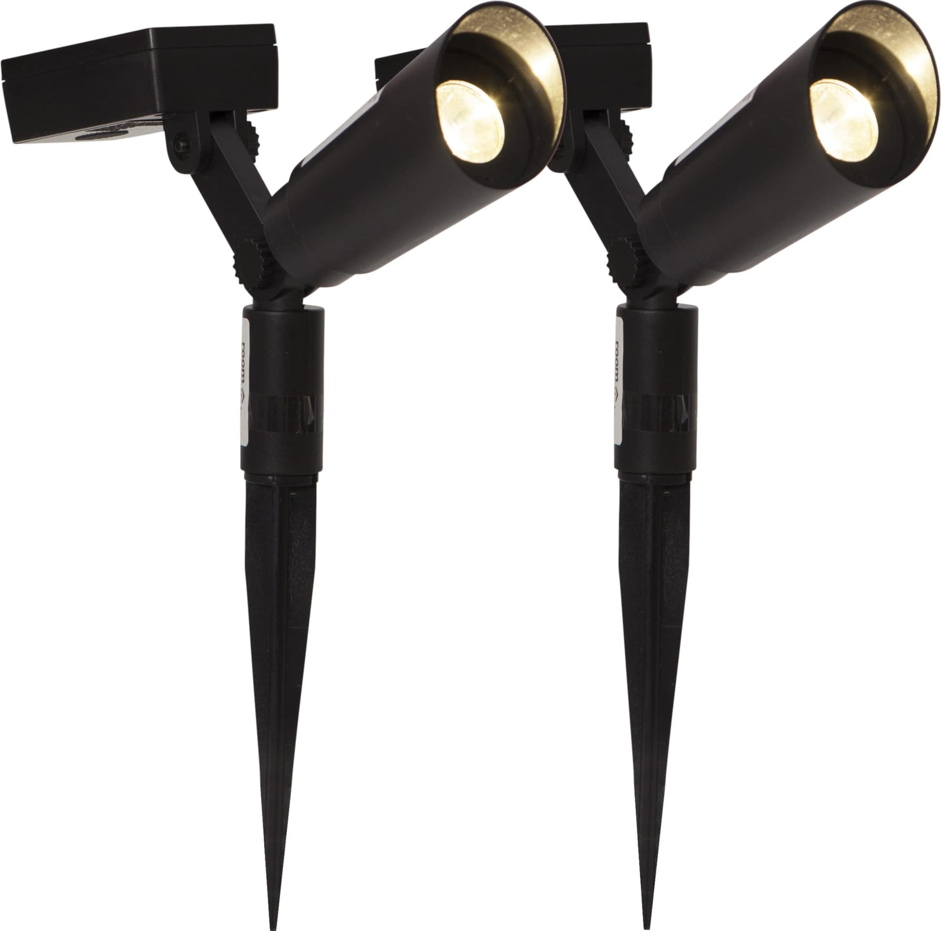Star Trading Solar-Spotlight Powerspot 2er-Set Schwarz LED Warmweiß