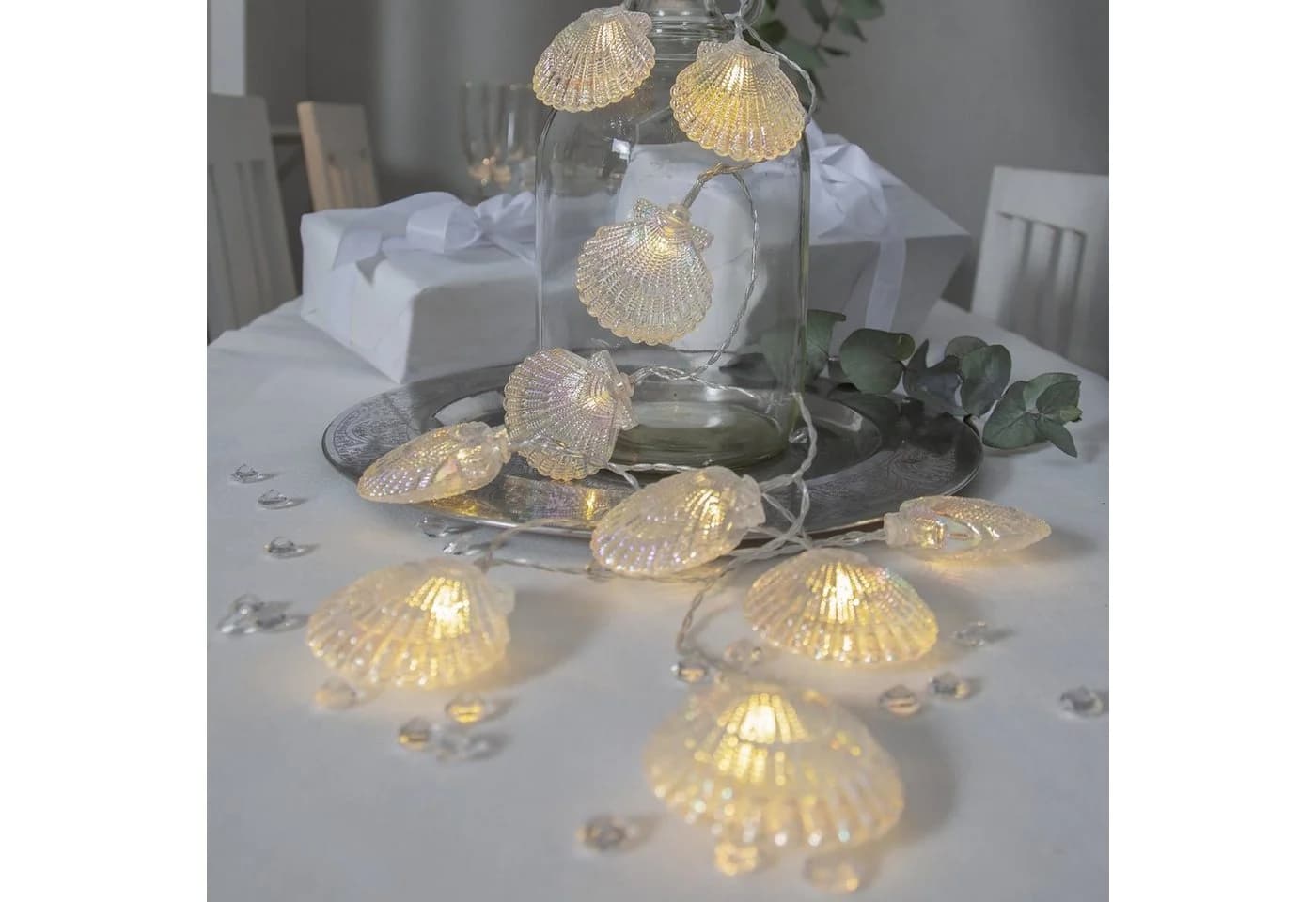 STAR TRADING LED-Lichterkette 10 Muscheln warmweiß Timer