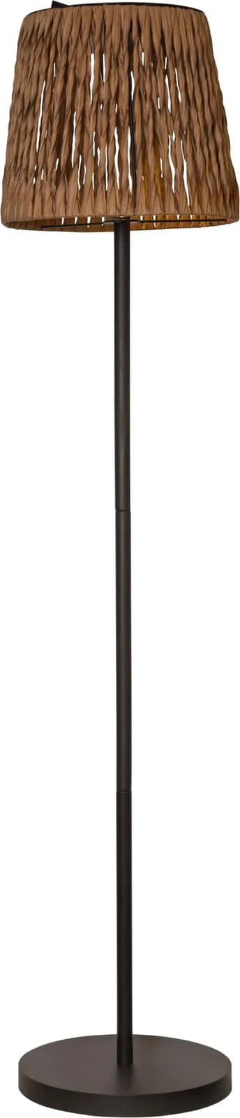 LED-Solar-Stehlampe Cesta 127cm Braun/Schwarz Plastik/Metall