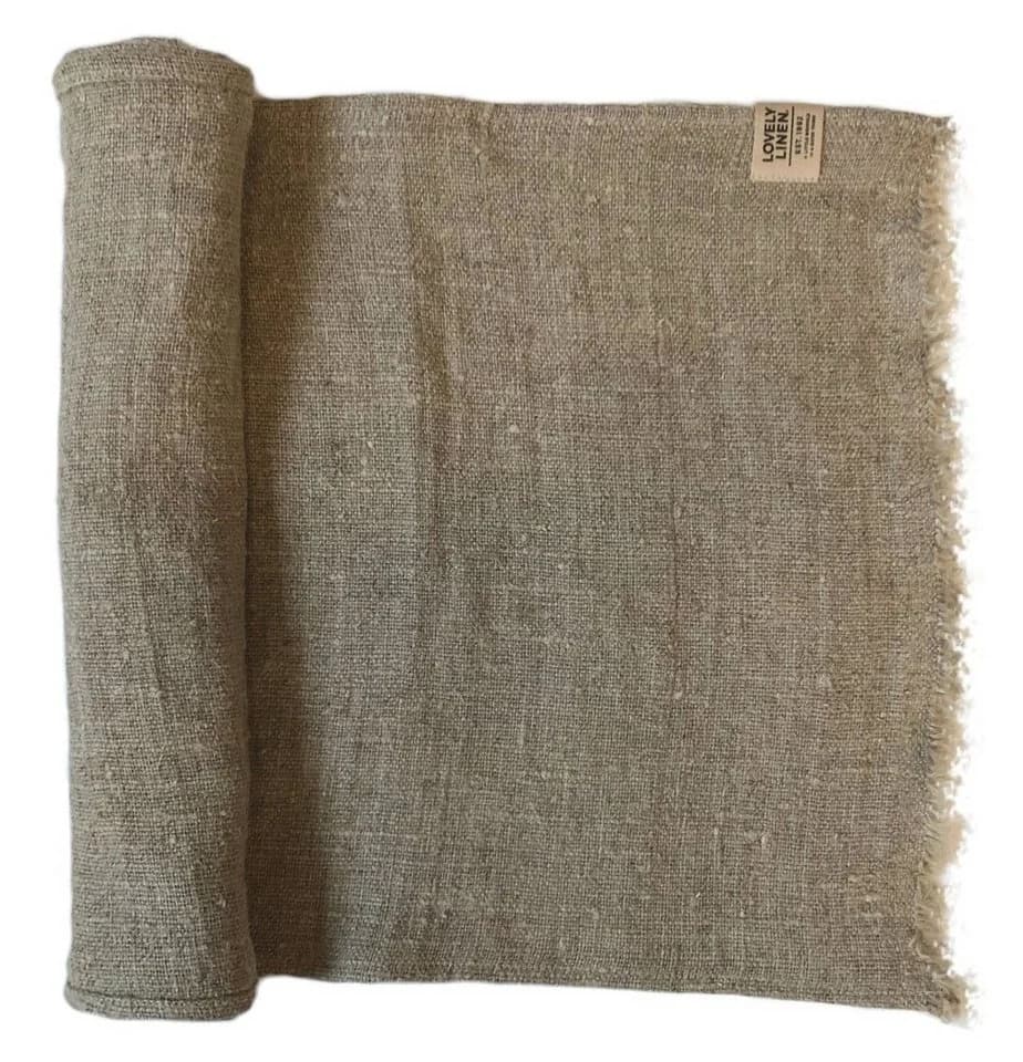 Lovely Linen Tischläufer Rustic Raw Leinen Beige