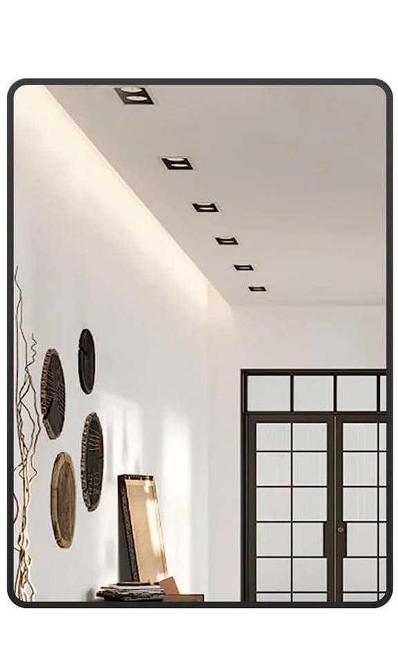 Boromal Wandspiegel 60x40 cm Schwarz Aluminiumrahmen