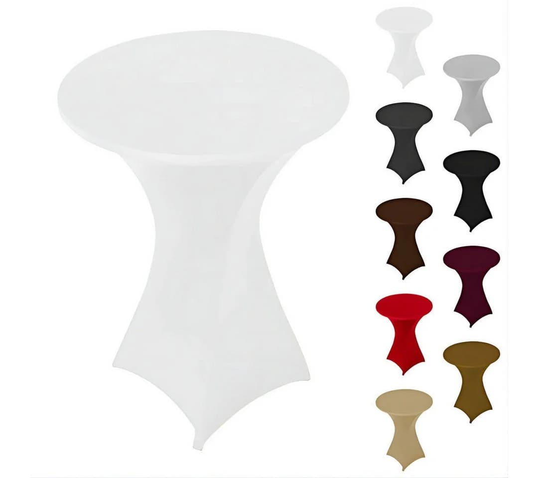 Event Kauf Stehtischhusse Stretch Weiß Polyester