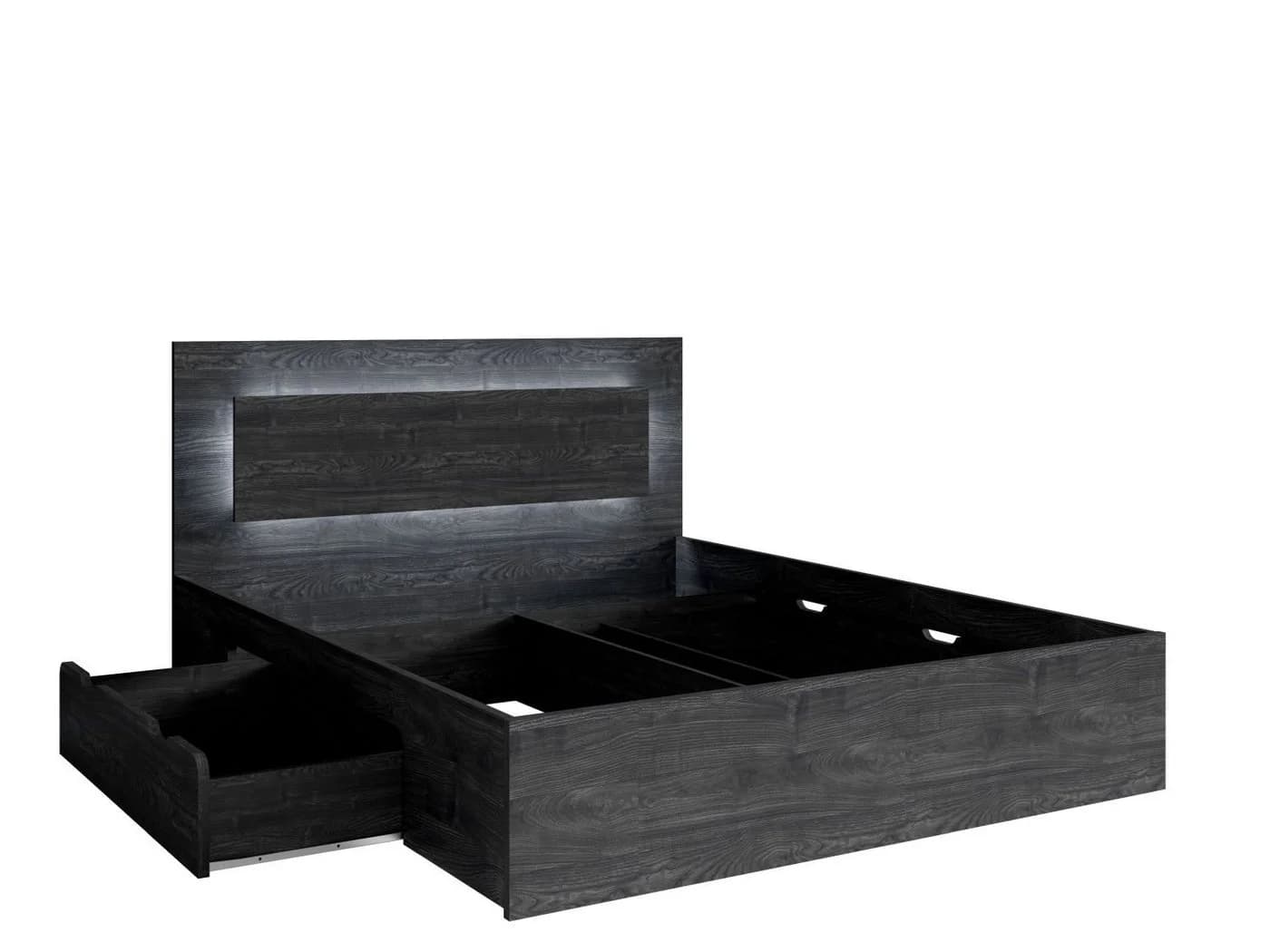 Lukas Möbel Komplettschlafzimmer Togo 5-teilig Anthrazit mit Bettkasten und LED