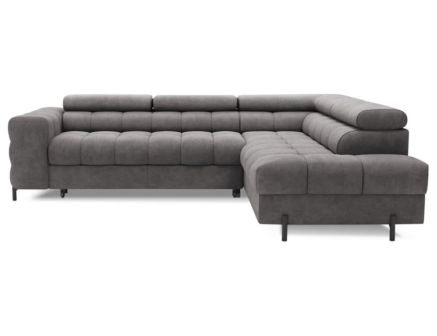 Lukas Möbel Ecksofa Frida mit Schlaffunktion und Bettkasten grau