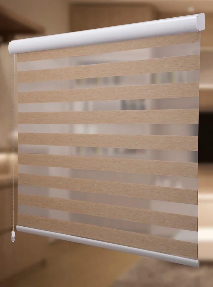 Plisseeonline Doppelrollo Beige Alu-Kassette blickdicht