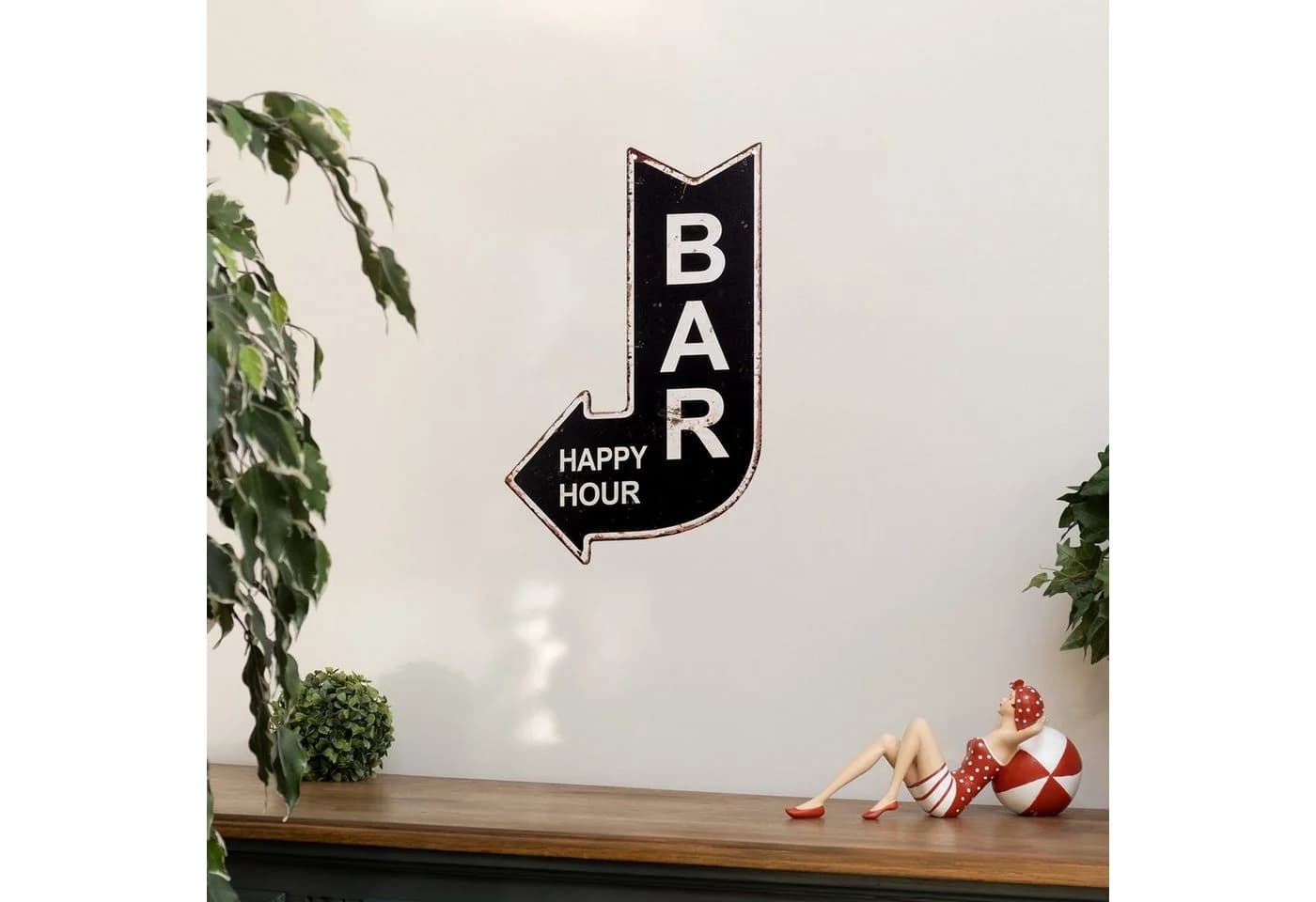 Moritz Metallschild Bar Happy Hours Retro Deko Schwarz
