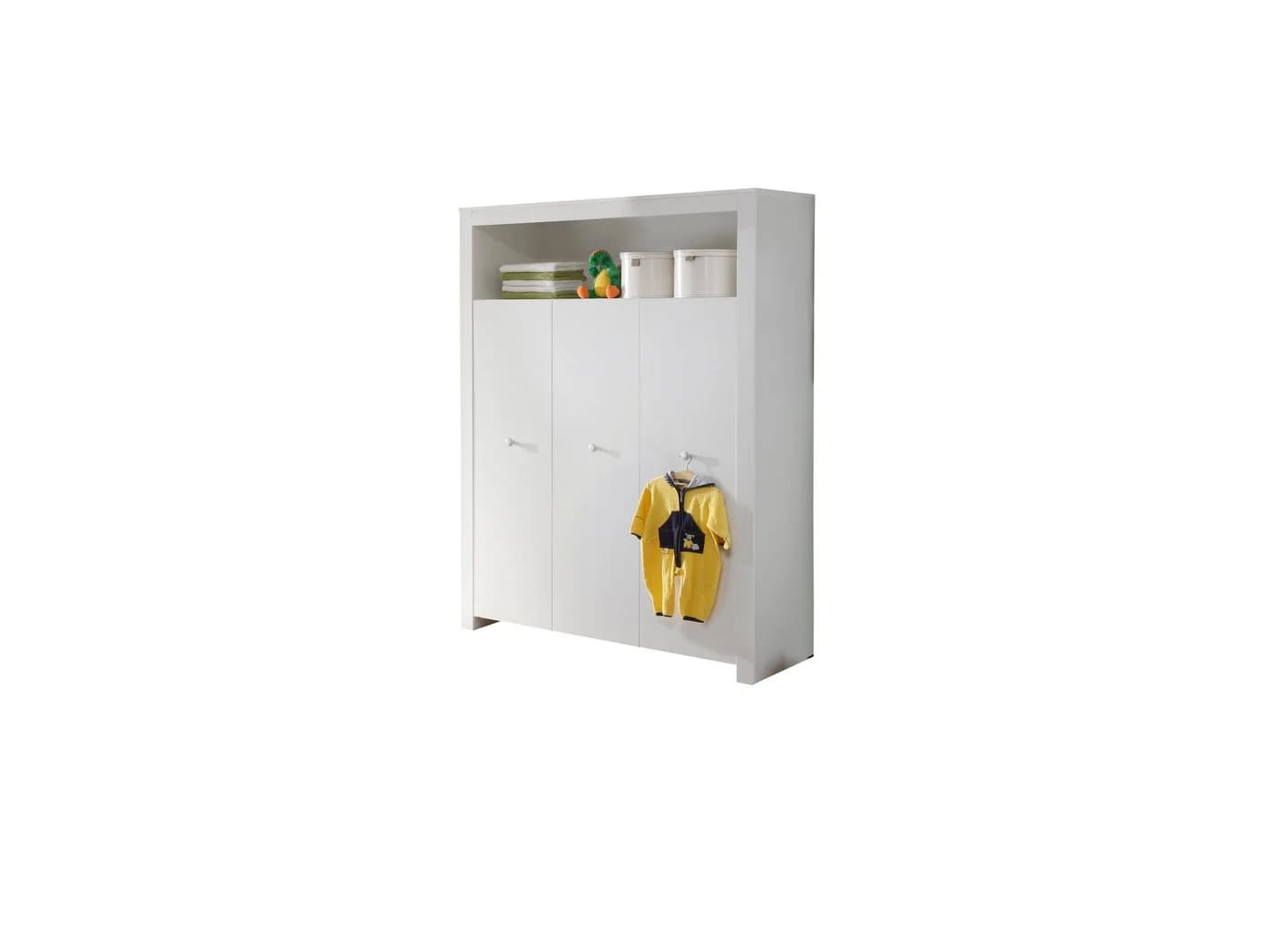 ebuy24 Kleiderschrank Olja Kinderzimmer 3 Türen Weiß