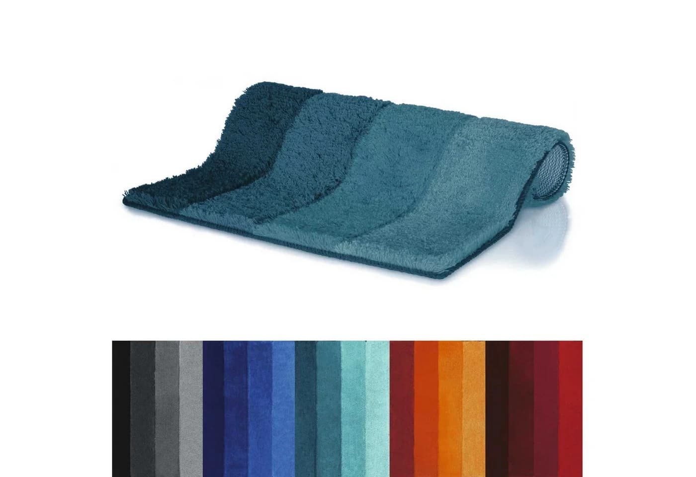 spirella Badematte FOUR - Hochflor Badteppich mit Ton-in-Ton Farbverlauf