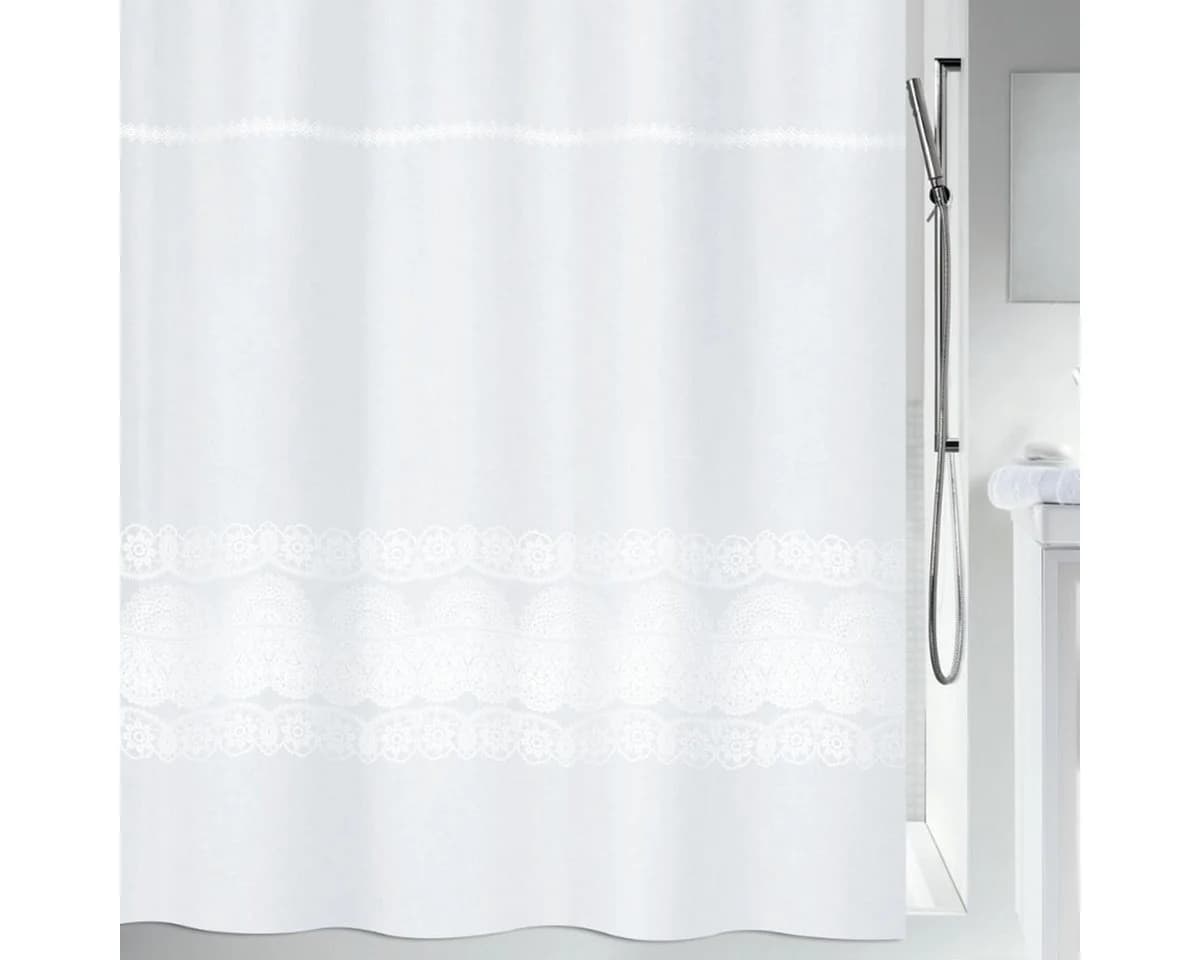 spirella Duschvorhang Weiß Antibakteriell 180x180 cm Polyester